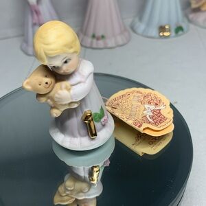 Enesco Growing Up Birthday Girls Age 1 Porcelain Blonde Figurine 1981 Vintage